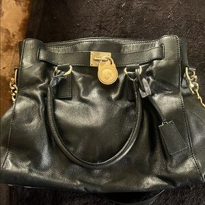 Black Leather Michael Kors Handbag